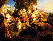 Franz Xaver Winterhalter Il dolce farniente oil on canvas